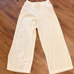 Cable & Gauge Cream Wide Leg Pants